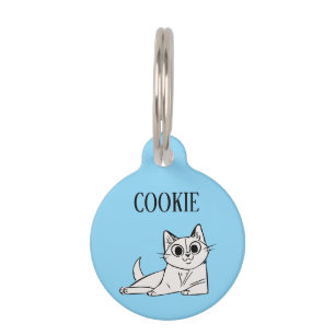 Relaxing Cat Pesonalized Pet ID Tag