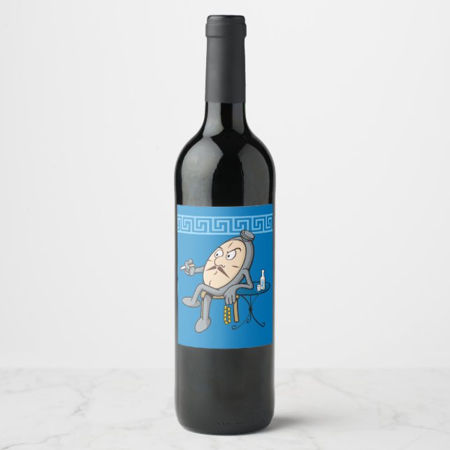 Relaxing clock wine label (Front)