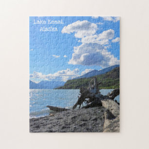 Relaxing Day Driftwood Beach Lake Kenai, Alaska Jigsaw Puzzle