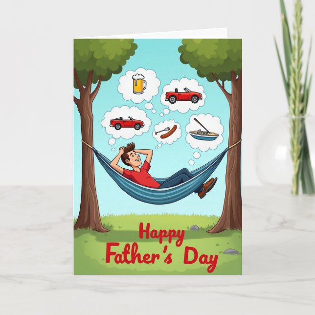 Relaxing Fathers Day Dream Card (Front)