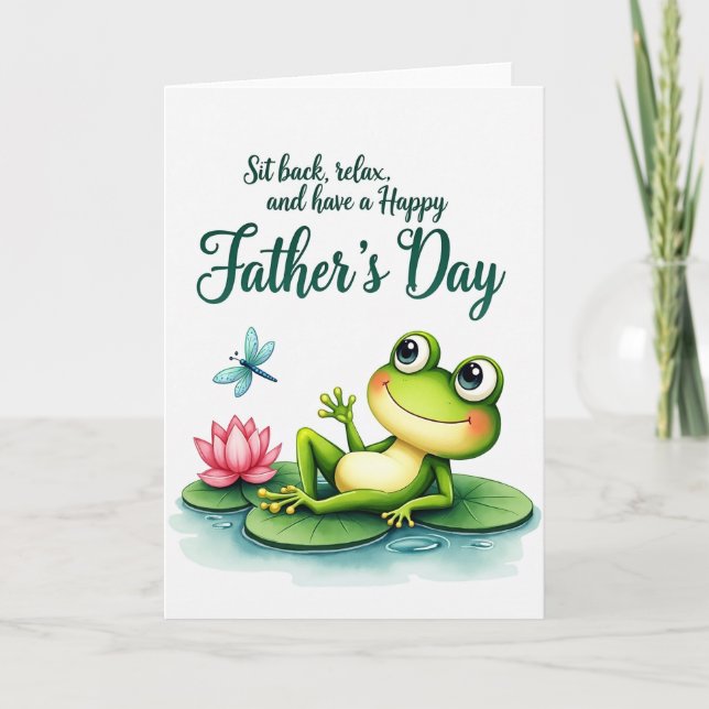 Relaxing Fathers Day Frog Card (Front)