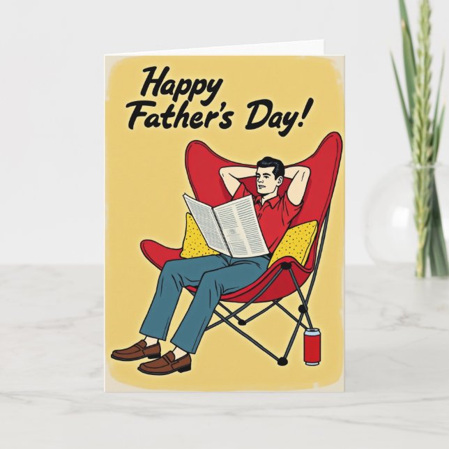 Relaxing Fathers Day Lounge Card (Front)
