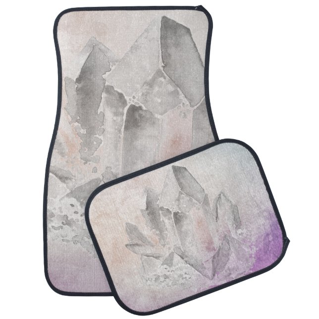 *~* Relaxing Faux Amethyst Crystal Chakra  Healing Car Mat (Set)