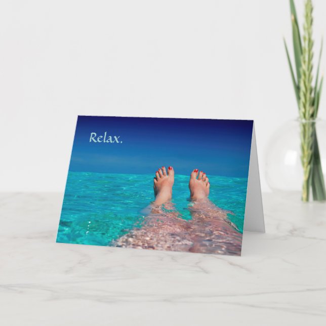 Relaxing Feet in Ocean Retirement Card (Front)