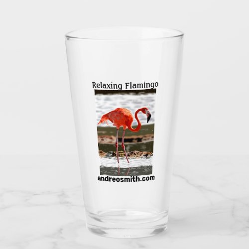 Relaxing Flamingo _ Drinking Glass