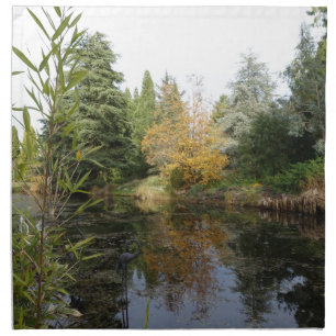 Relaxing garden scene picture, beautiful trees... cloth napkin