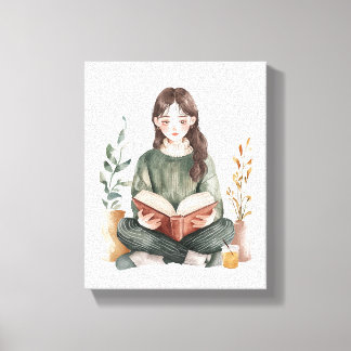 Relaxing Girl Boss Canvas Print
