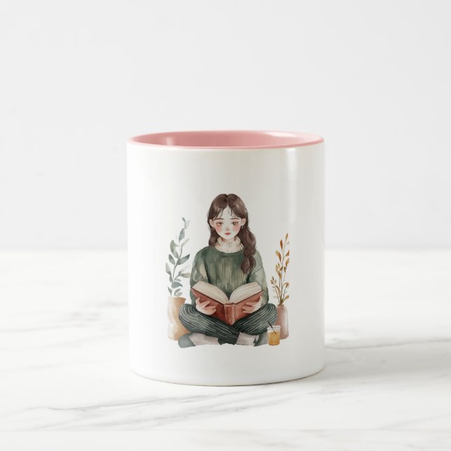 Relaxing Girl Boss Two-Tone Coffee Mug (Center)