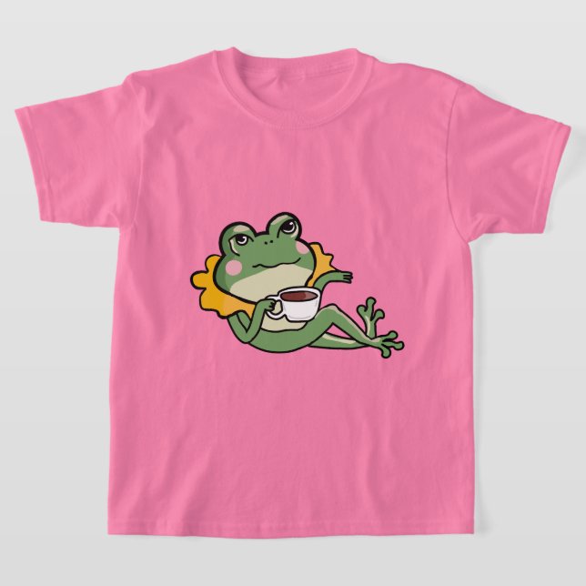 Relaxing Green Frog Tea Lover Shirt - Unique Desig (Laydown)