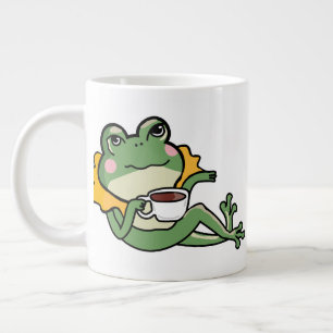 Relaxing Green Frog Tea Lover Shirt - Unique Desig Giant Coffee Mug