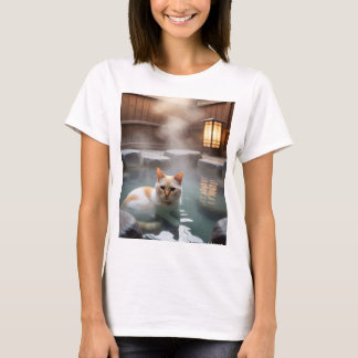 Relaxing Hot Spring Cat T-Shirt