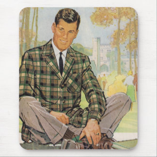 relaxing in plaid mouse pad