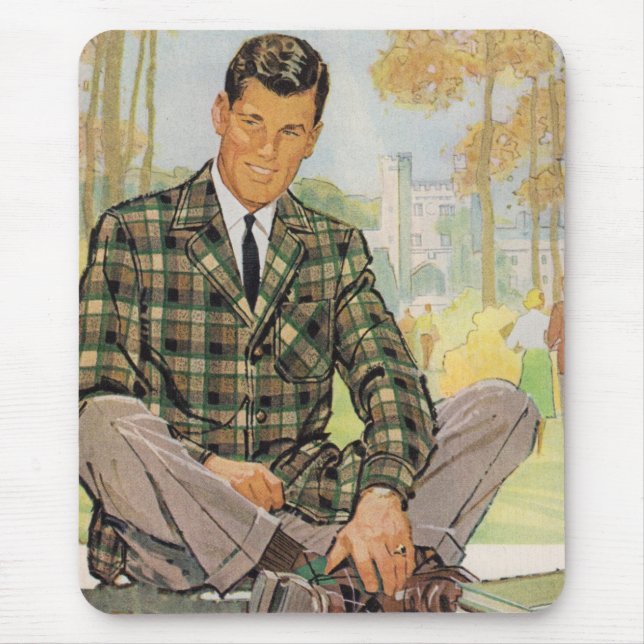 relaxing in plaid mouse pad (Front)