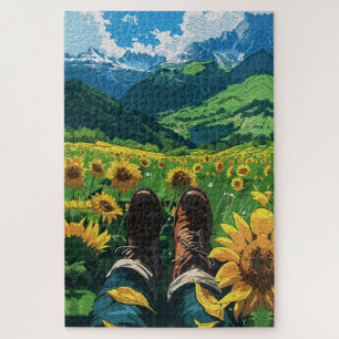 Relaxing in Sunflower Paradise Jigsaw Puzzle