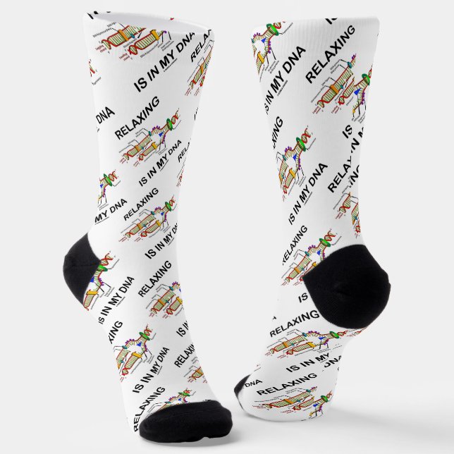 Relaxing Is In My DNA Molecular Biology Humor Socks (Angled)