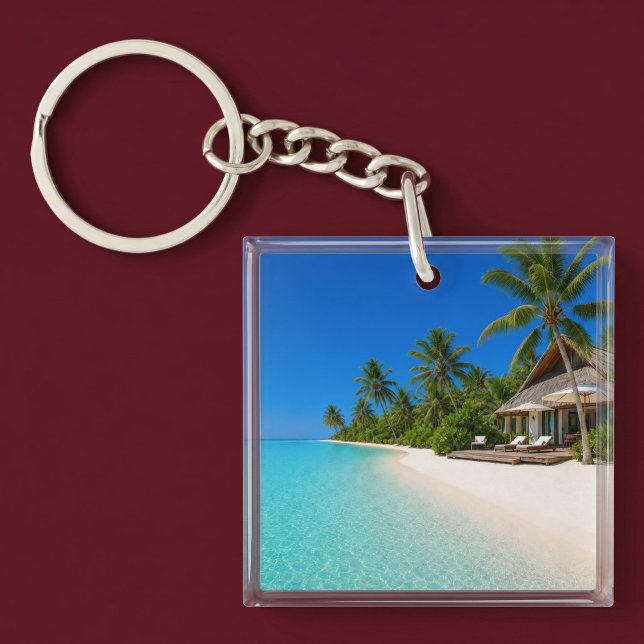 Relaxing Island Beach Keychain (Creator Uploaded)