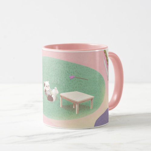 Relaxing Kitten in Living Room Mug