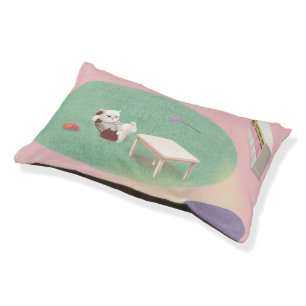 Relaxing Kitten in Living Room Pet Bed