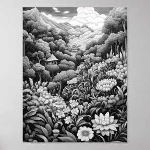 Relaxing Landscape Coloring Poster