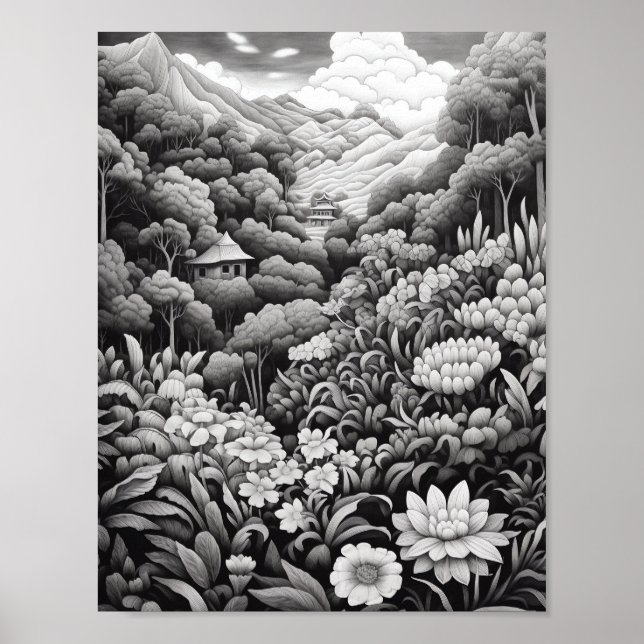 Relaxing Landscape Coloring Poster (Front)