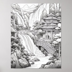 Relaxing Landscape Coloring Poster
