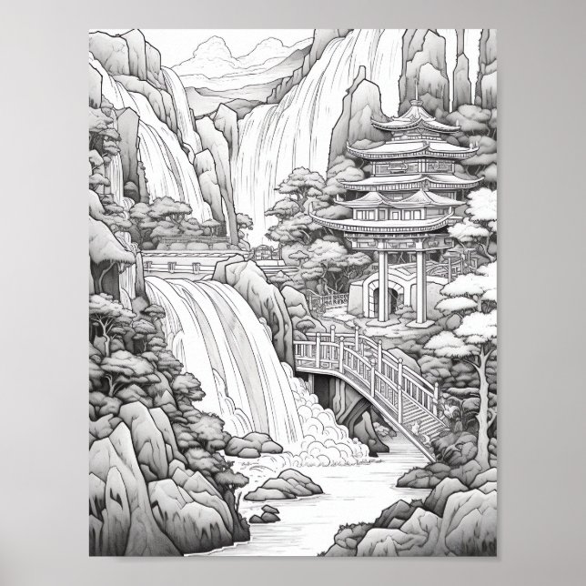 Relaxing Landscape Coloring Poster (Front)