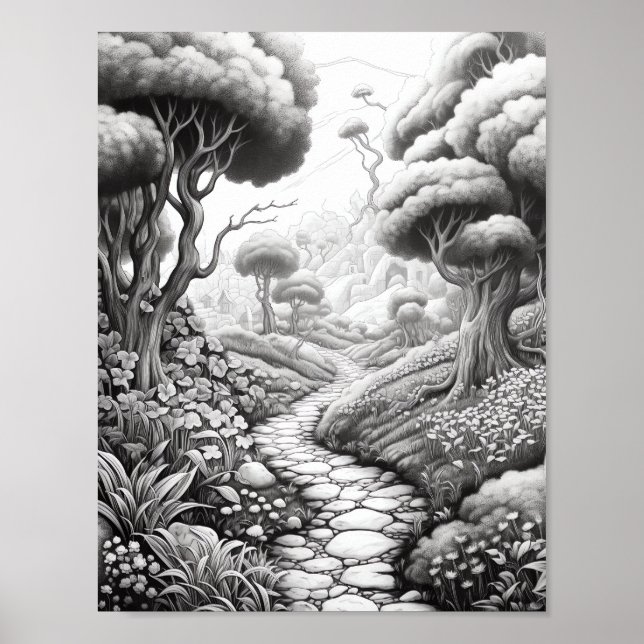 Relaxing Landscape Coloring Poster (Front)