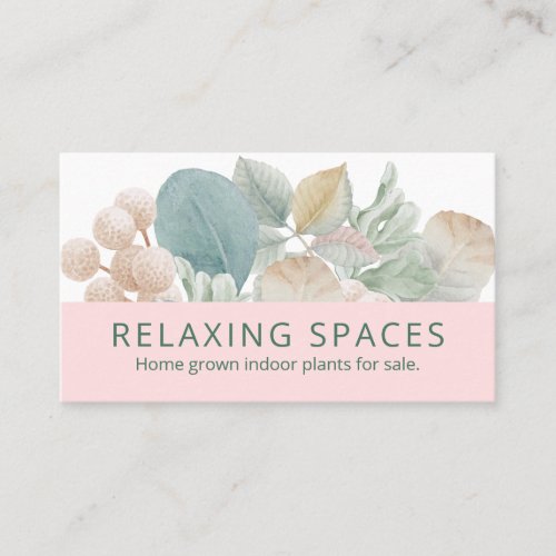 Relaxing Leaves Homegrown Indoor Plant Nursery Business Card