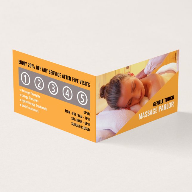 Relaxing Massage, Massage Therapist Parlor Loyalty Business Card (Outside)