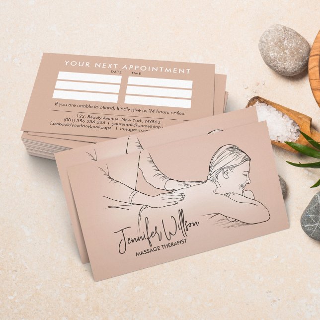 Relaxing Massage Sketch Business Card (Creator Uploaded)