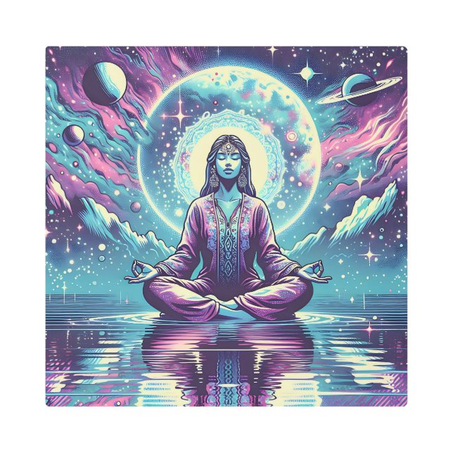 Relaxing Meditation Space and Reflection Metal Print (Front)