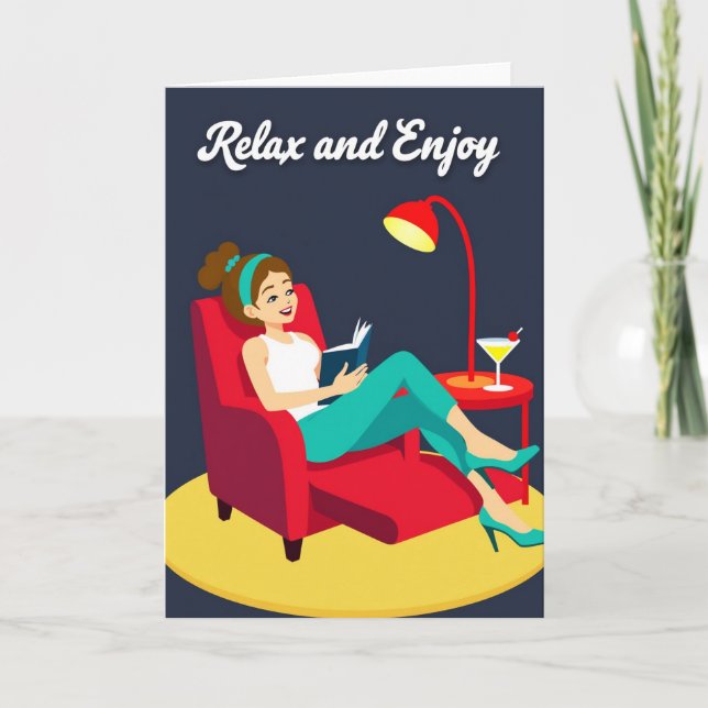 Relaxing Mom Illustration Card (Front)