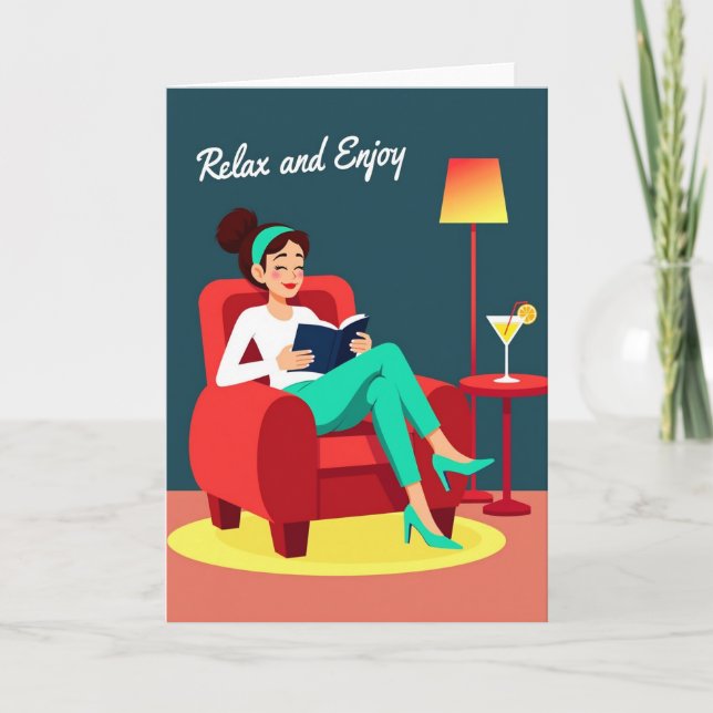 Relaxing Mother Illustration Card (Front)