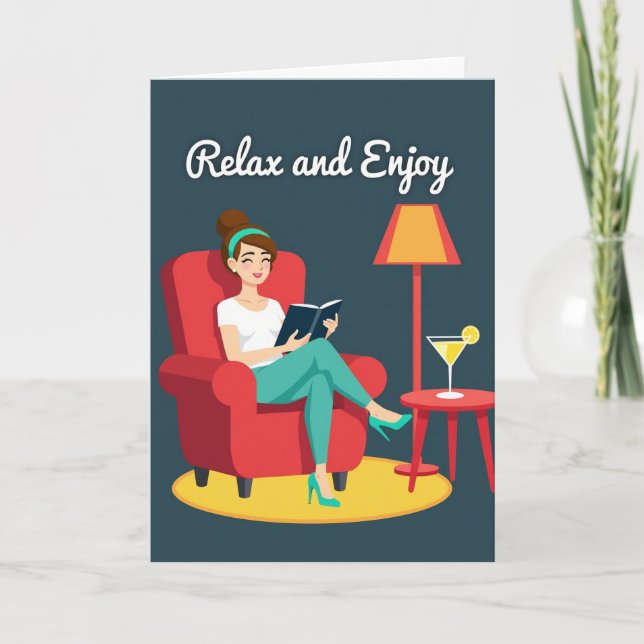 Relaxing Mothers Day Scene Card (Front)