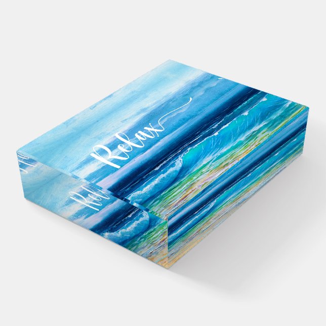 Relaxing Ocean Scene Paperweight (Angled)