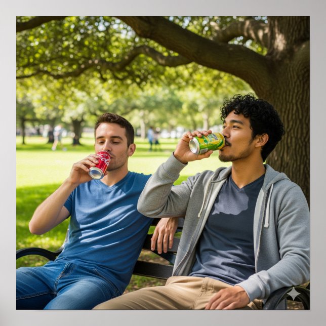 Relaxing on a Park Bench Poster (Front)