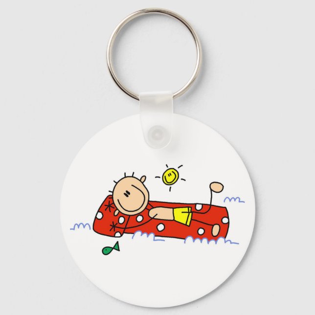 Relaxing on Air Mattress Keychain (Front)