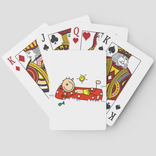 Relaxing on Air Mattress Poker Cards (Back)