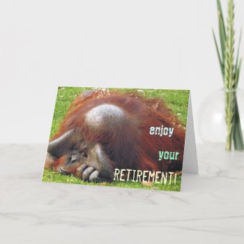 Relaxing Orangutan Retirement Photo Greeting Cards by goodmoments at Zazzle