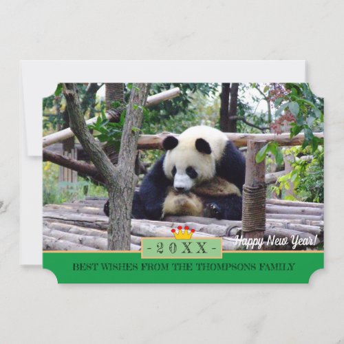 Relaxing Panda  Happy New Year Card China