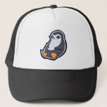 Relaxing Penguin Sweet Big Eyes Ink Drawing Design Trucker Hat at Zazzle