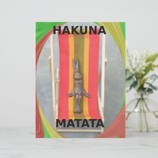 Relaxing Rabbit Hakuna Matata Vector Artwork (Standing Front)