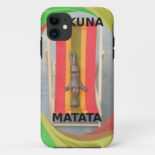 Relaxing Rabbit Hakuna Matata Vector Artwork iPhone 11 Case