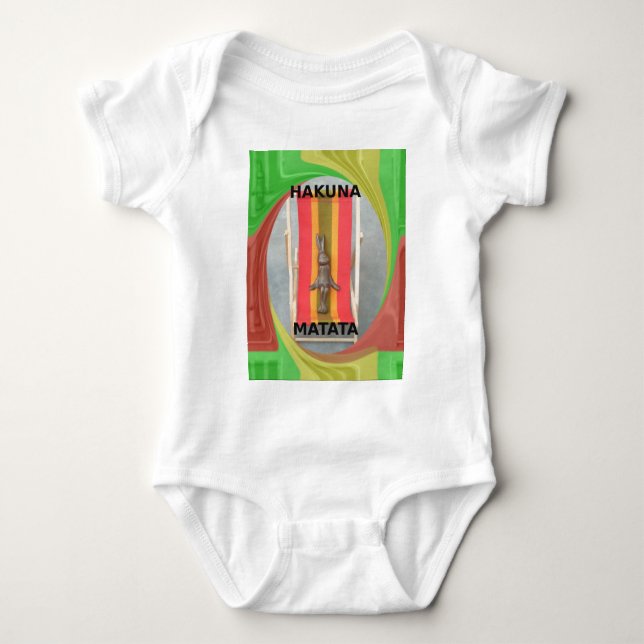 Relaxing Rabbit Vector Artwork Print Design Baby Bodysuit (Front)