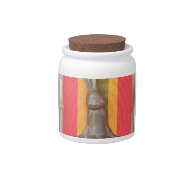 Relaxing Rabbit Vector Artwork Print Design Candy Jar (Front)