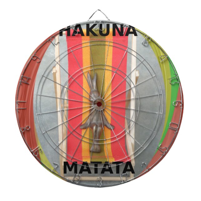 Relaxing Rabbit Vector Artwork Print Design Dartboard With Darts (Front)