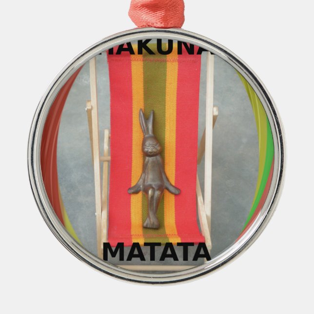 Relaxing Rabbit Vector Artwork Print Design Metal Ornament (Front)