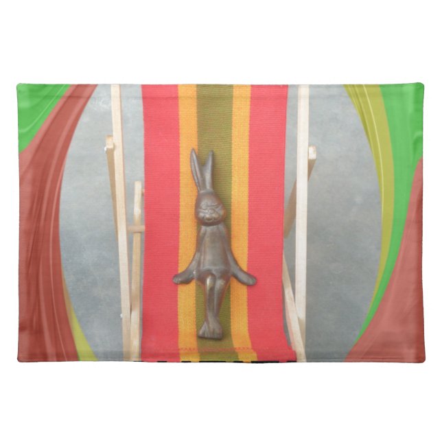 Relaxing Rabbit Vector Artwork Print Design Placemat (Front)