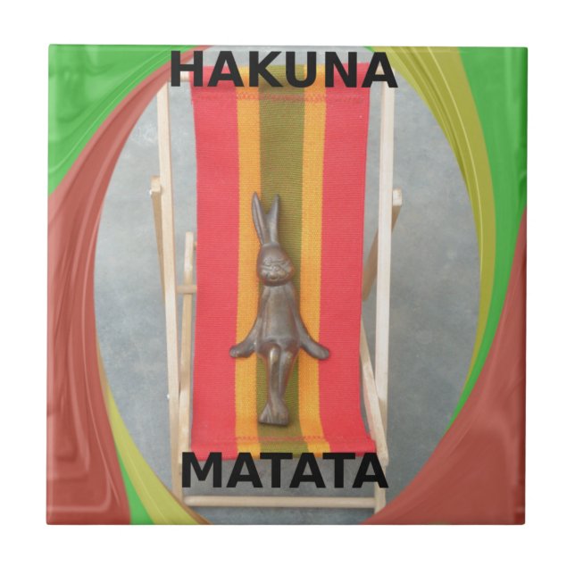 Relaxing Rabbit Vector Artwork Print Design Tile (Front)