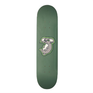 Relaxing Smile Gray Koala Green Drawing Design Skateboard